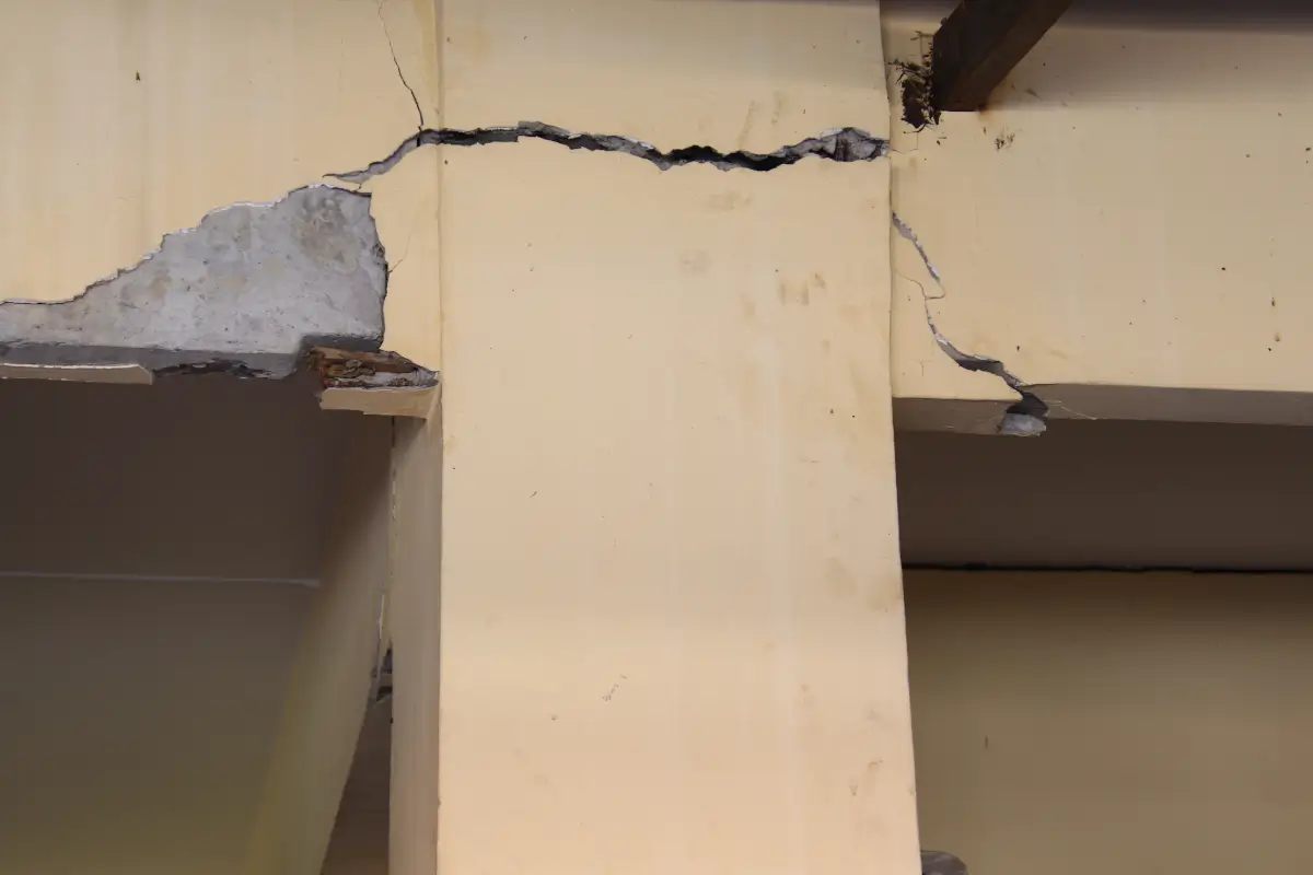 Deteriorating concrete with visible cracking
