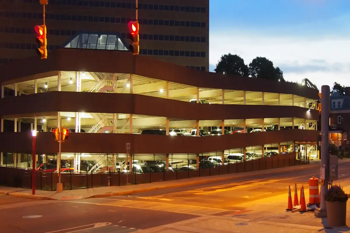 Elevated concrete parking structure